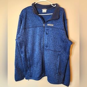 Columbia Full Zip Fleece Lined Jacket, Blue, Men's XL